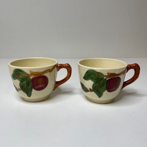 Franciscan Apple Tea Cup and Saucer Set of 2 Coffee Mugs England Stamp - Picture 2 of 15
